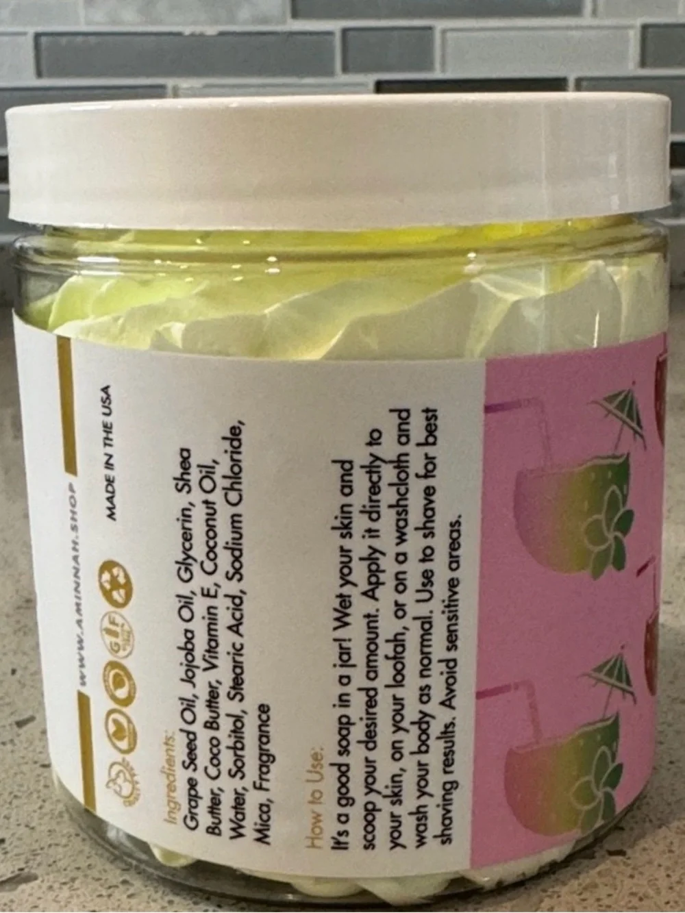 AMINNAH Piña Colada Whipped Foaming Soap